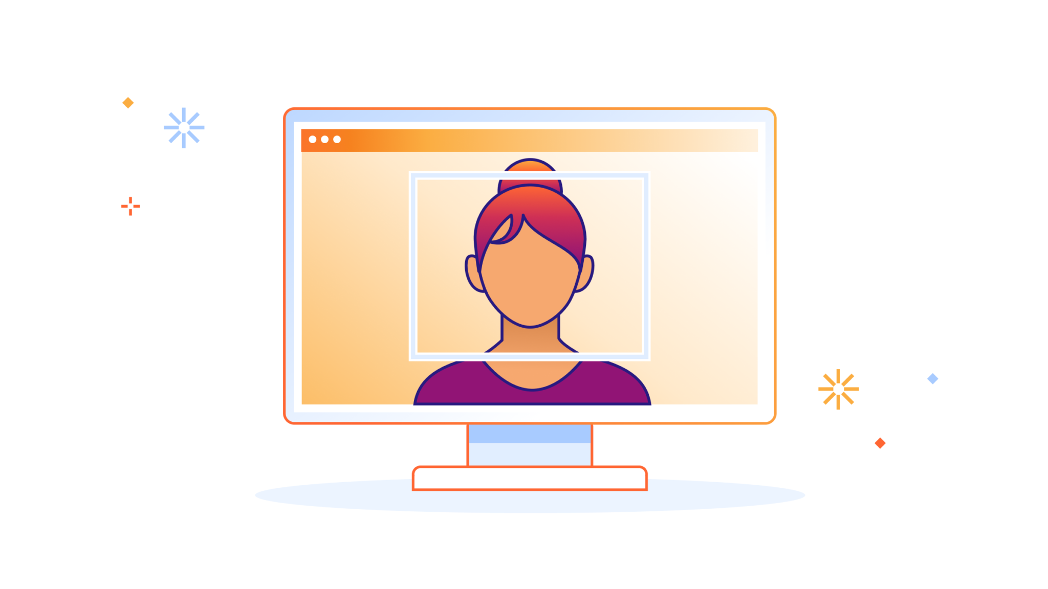 Иллюстрация технологии обнаружения лиц для автоматического кадрирования изображений