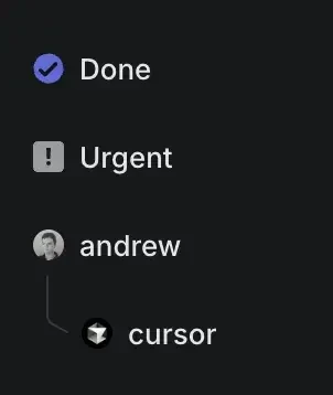Интерфейс назначения задач в Linear с агентом Cursor