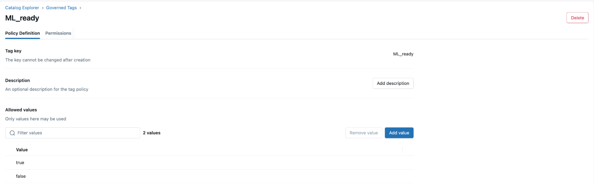 Внутренний вид интерфейса управляемых тегов с опциями управления метками