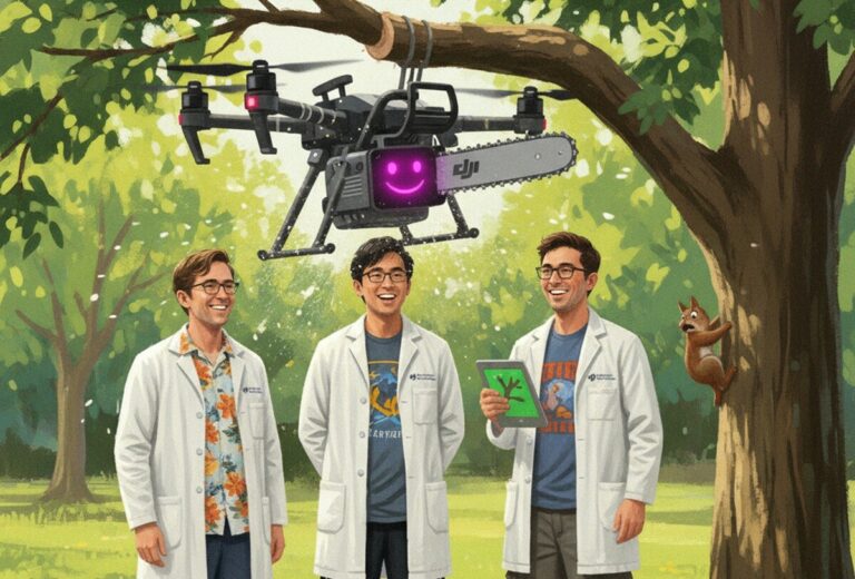 Featured image for drony s benzopilami na ii nauchilis obrezat derevya vozle linij elektroperedach