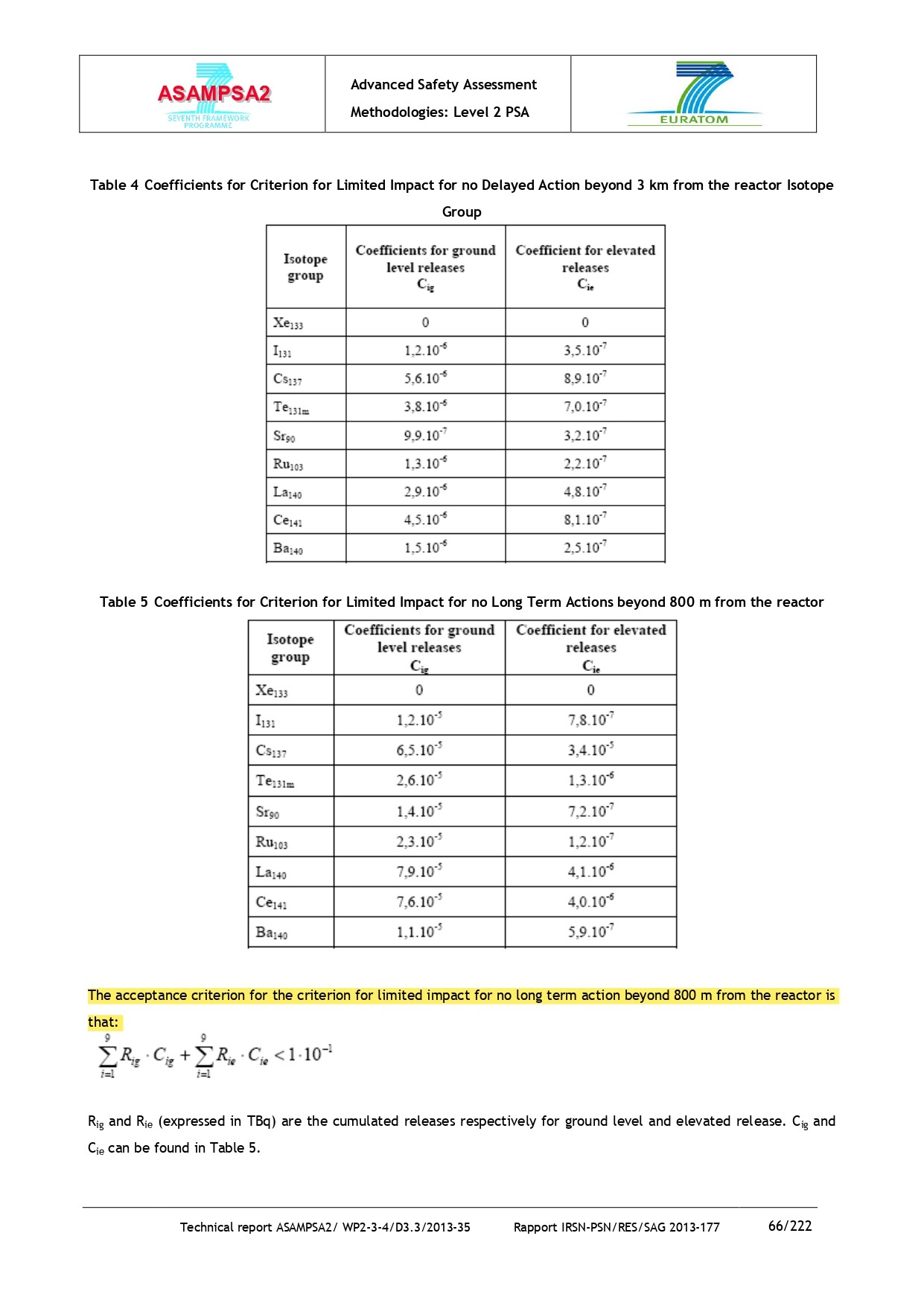 Страница нормативного документа по ядерной безопасности с критериями приемки для требований к расстоянию в 800 метров
