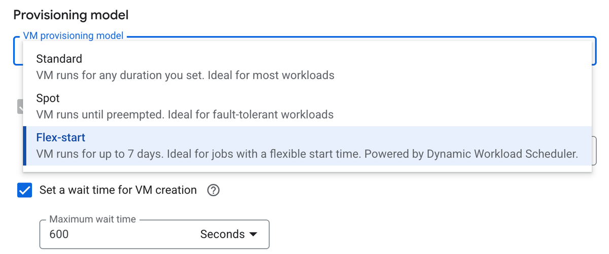 Диаграмма рабочего процесса запроса мощностей виртуальных машин Flex-start