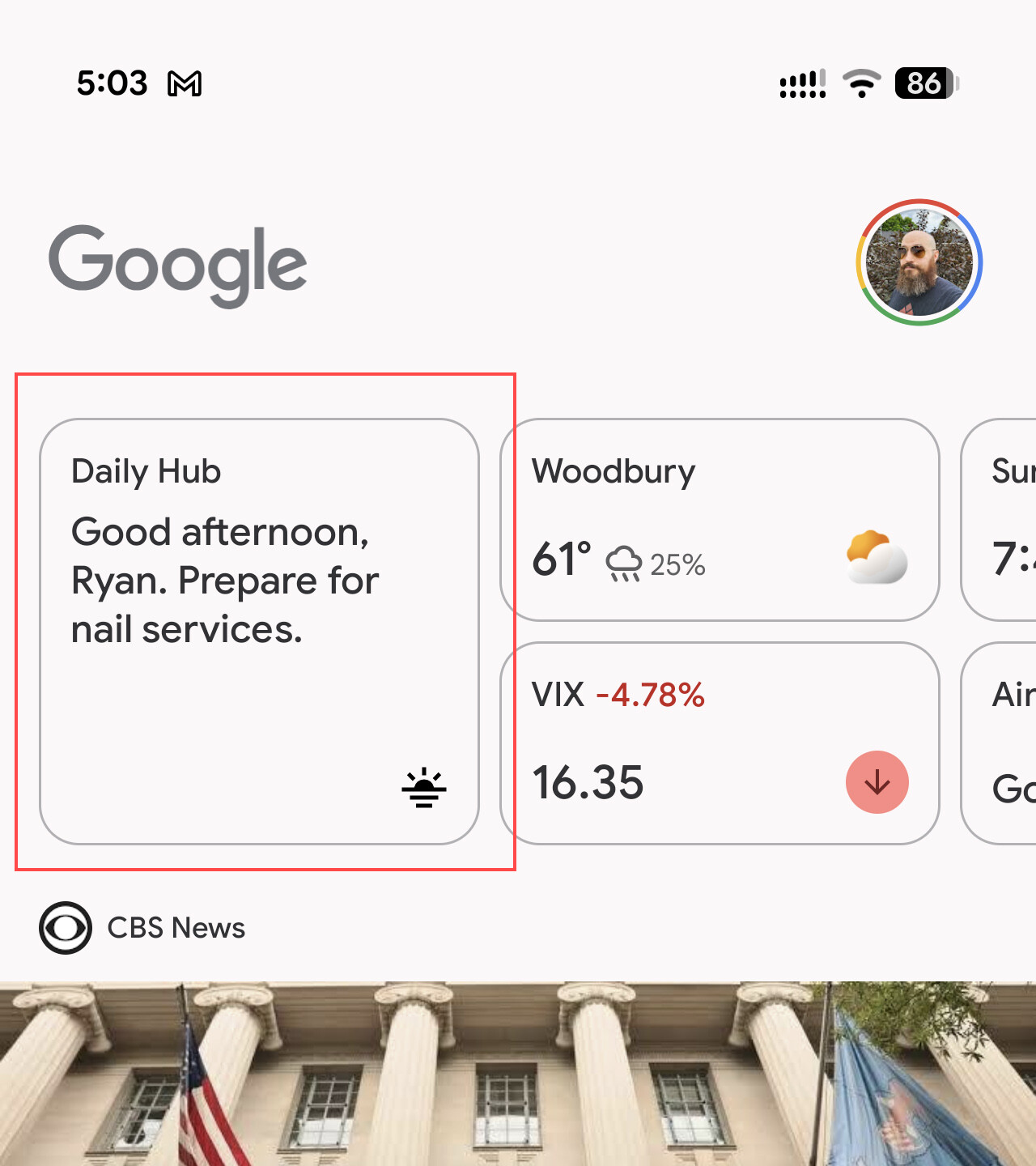 Интерфейс Daily Hub с некорректной интерпретацией календаря