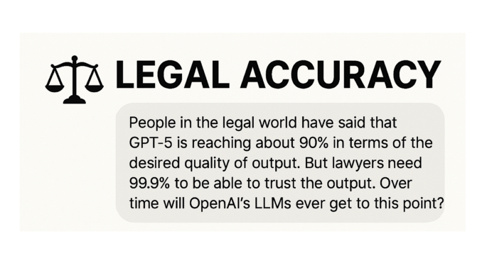 Интерфейс GPT-5 с запросом о требованиях к юридической точности