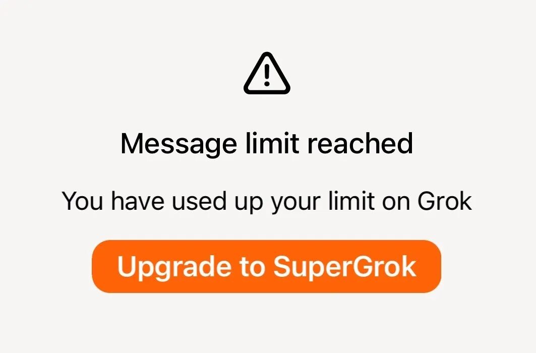 Grok4 usage limit notification