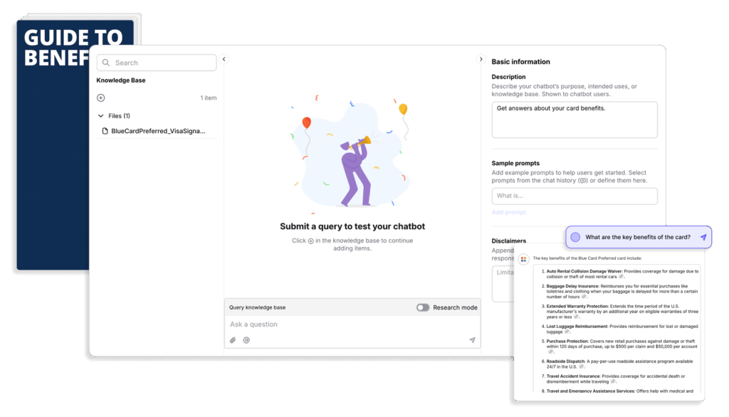 Скриншот интерфейса создания чат-бота в обновленном AI Hub от Instabase