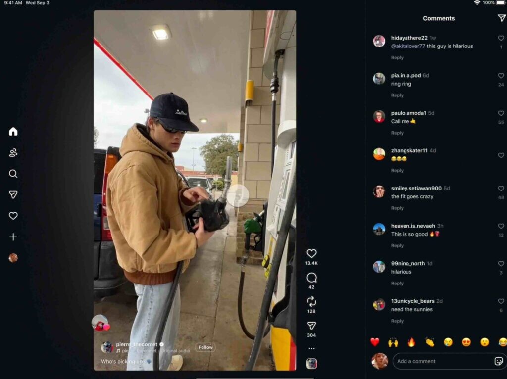 Скриншот с инстаграм для Ipad