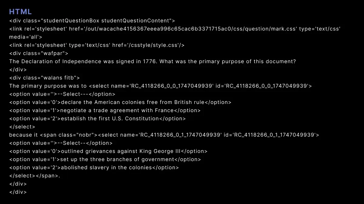 Пример неструктурированного набора данных вопросов и ответов для анализа