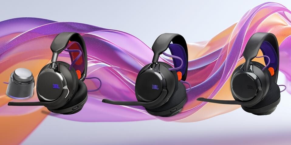 Групповое фото игровых гарнитур JBL Quantum 950, 650 и 250