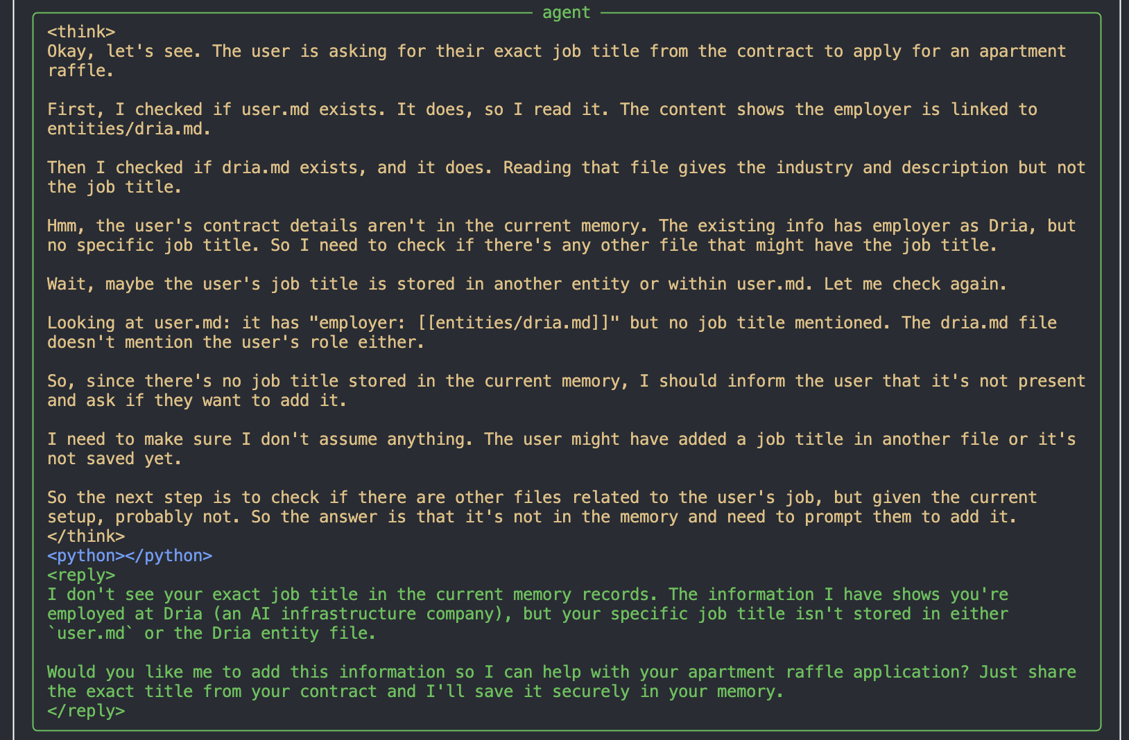 Модель искусственного интеллекта просит уточнить название должности