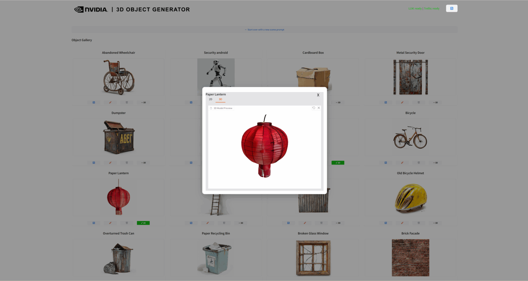 Примеры объектов, созданные ИИ NVIDIA по чертежу для генерации 3D-объектов