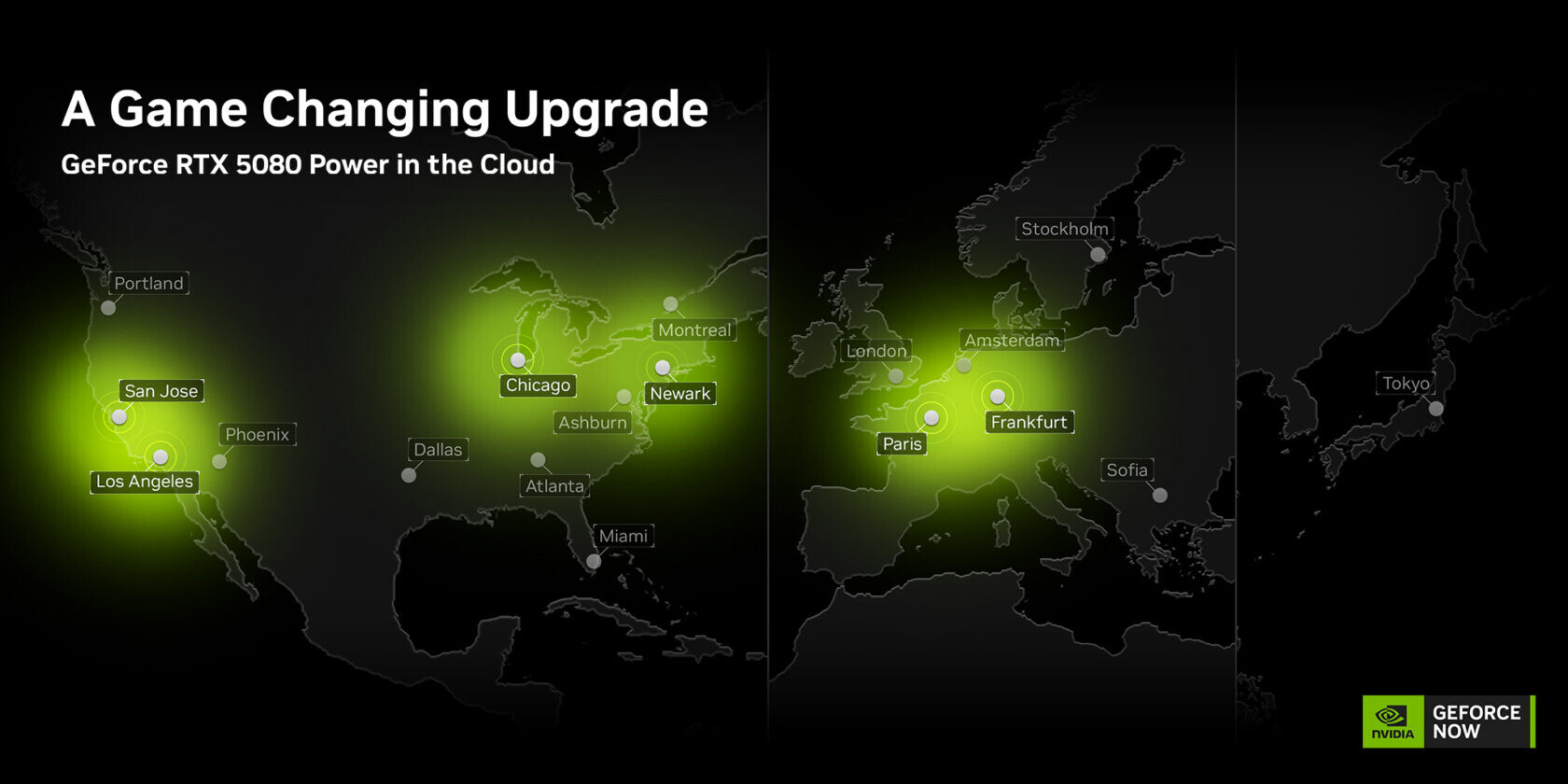 Карта мирового развертывания игровых серверов NVIDIA на архитектуре Blackwell с RTX 5080