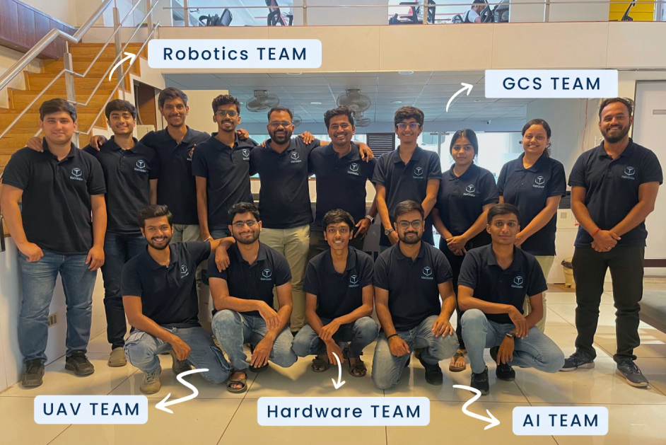 Члены команды разработчиков NxtQube за работой над автономными док-станциями для дронов