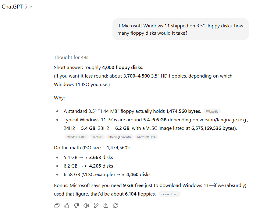 GPT-5 устанавливает Windows 11 на дискеты