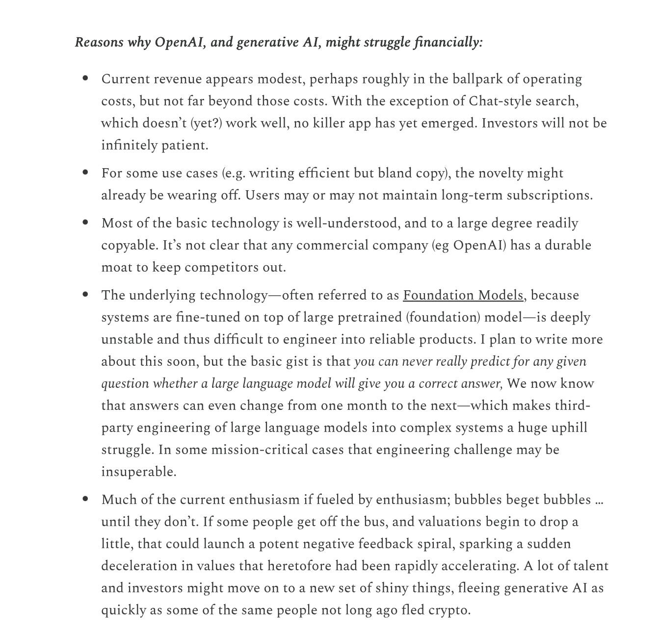 Эссе на Substack за август 2023 года о пределах масштабирования искусственного интеллекта