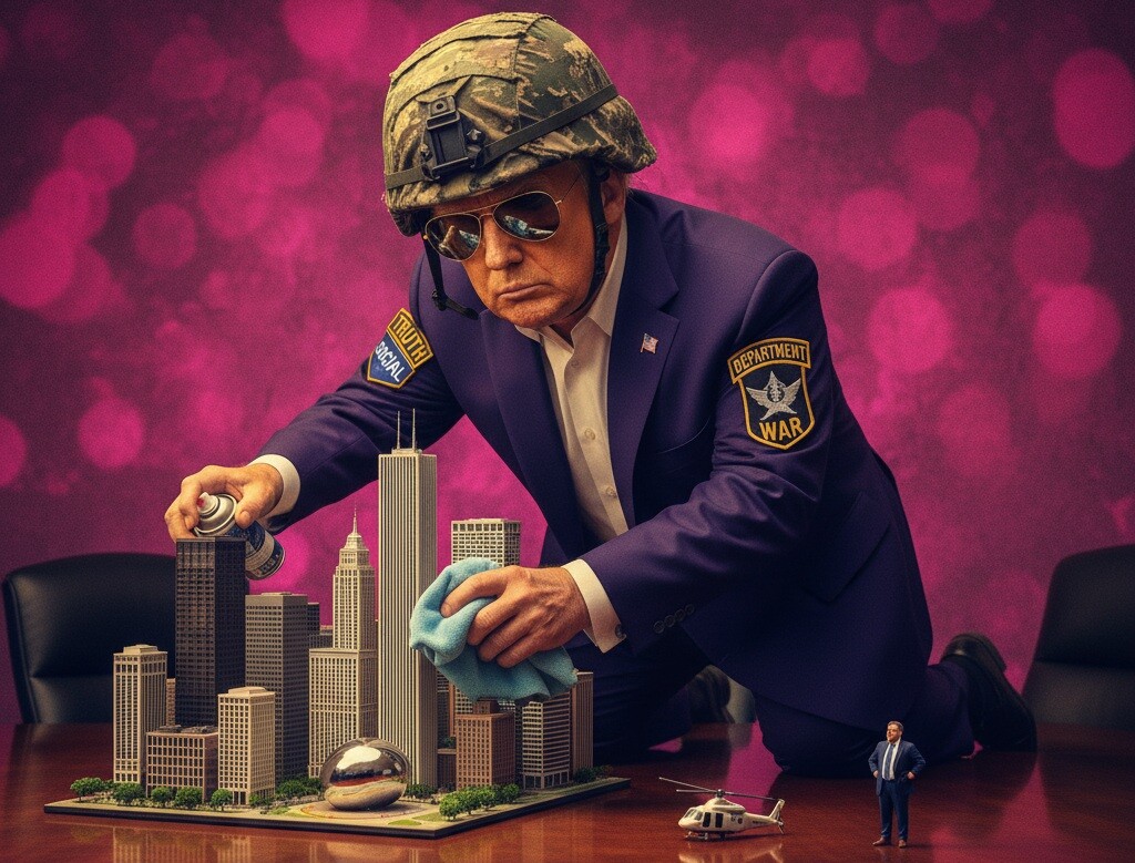 Featured image for tramp ispolzoval ai izobrazhenie chtoby prigrozit vvesti federalnye sily v chikago