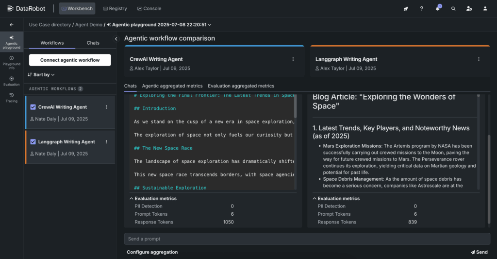 Evaluate and compare workflows