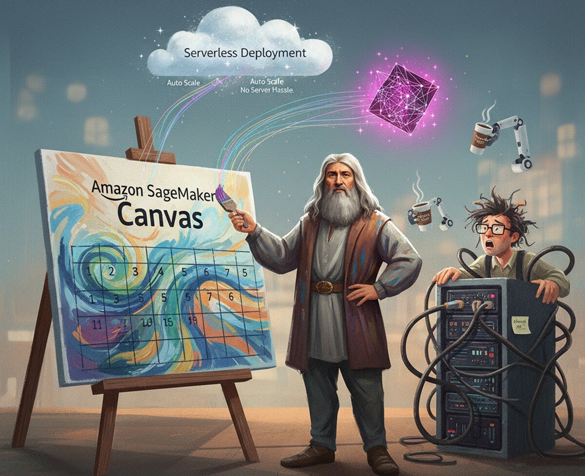 Featured image for amazon sagemaker canvas teper podderzhivaet besservernoe razvertyvanie modelej