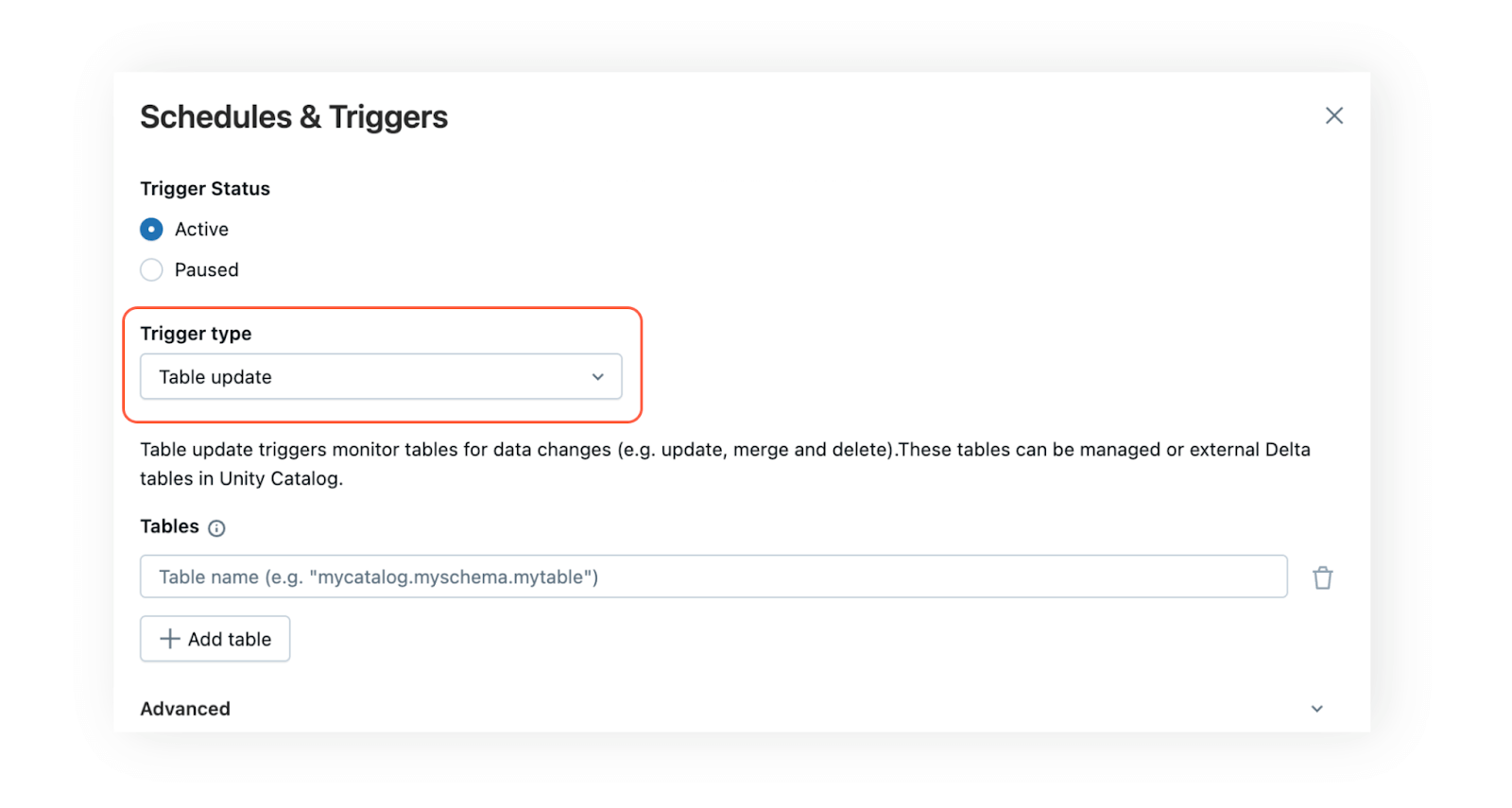 Интерфейс настройки расписаний и триггеров в Lakeflow Jobs