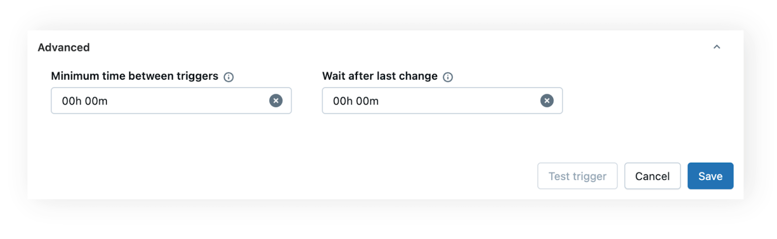Конфигурация настроек времени ожидания после последнего изменения