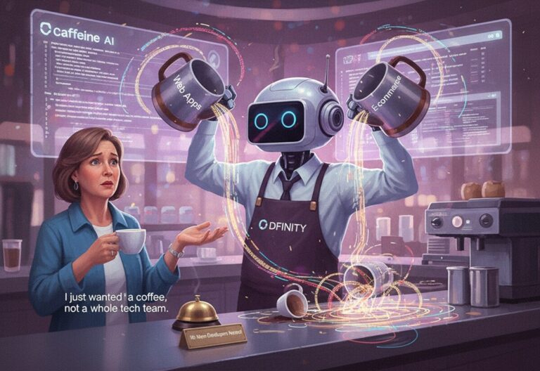 Featured image for dfinity zapuskaet platformu caffeine dlya sozdaniya prilozhenij bez programmirovaniya