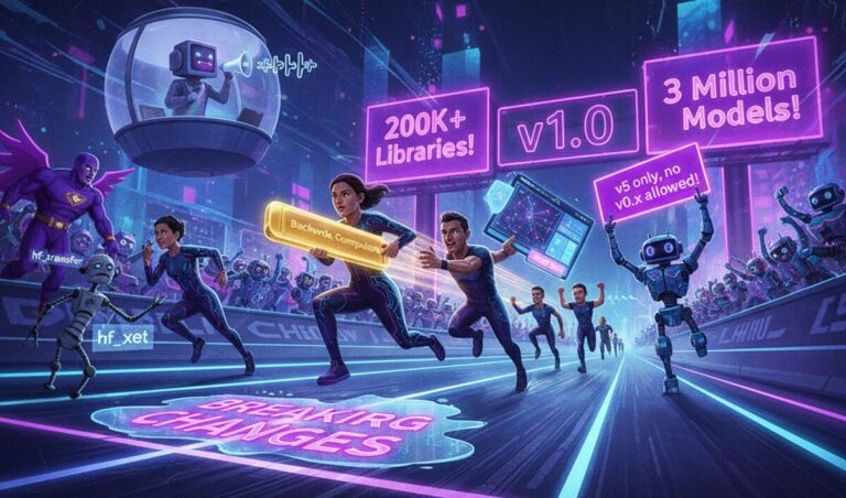 Featured image for hugging face hub vypuskaet pervuyu stabilnuyu versiyu biblioteki posle 5 let razrabotki
