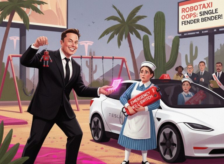 Featured image for tesla planiruet ubrat zhivyh sotrudnikov kontrolerov iz robotaksi do kontsa goda