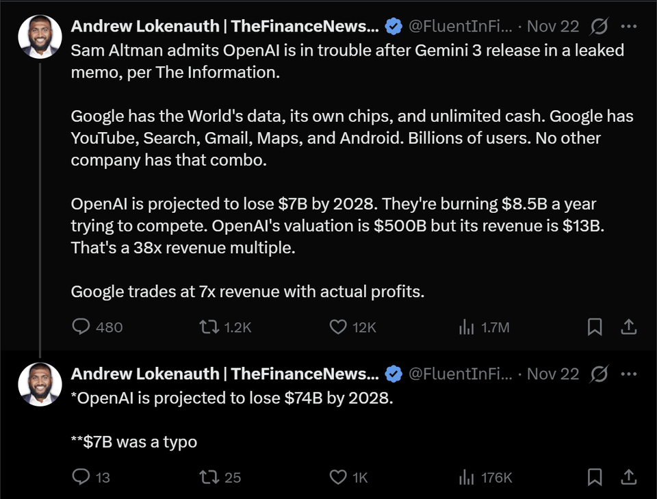 Эндрю Локенаут о сравнении Google и OpenAI