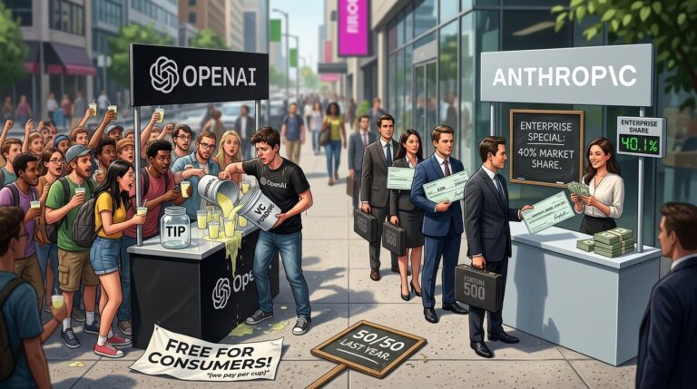 Featured image for anthropic perehvatyvaet initsiativu i dohody u openai v korporativnom sektore