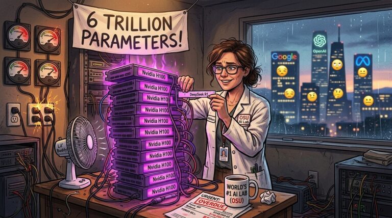 Featured image for kompanyai scientel zapustila na superkompyutere gibridnuyu model deepseek na 6 trln parametrov