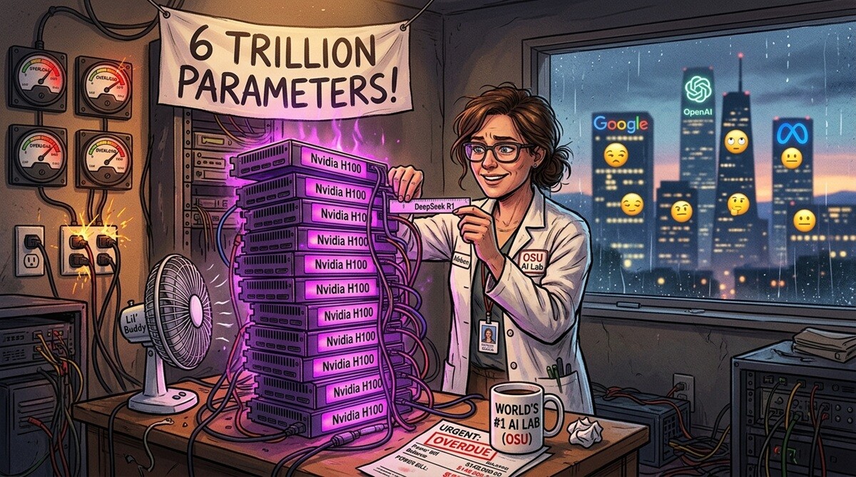 Featured image for kompanyai scientel zapustila na superkompyutere gibridnuyu model deepseek na 6 trln parametrov