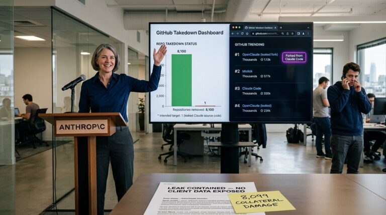 Featured image for anthropic sluchajno udalila tysyachi repozitoriev na github pytayas skryt utechku claude code