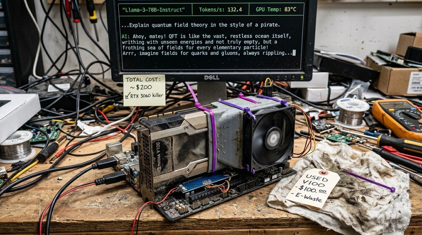 Featured image for staryj servernyj chip nvidia tesla v100 udivlyaet v testah na inferense llm