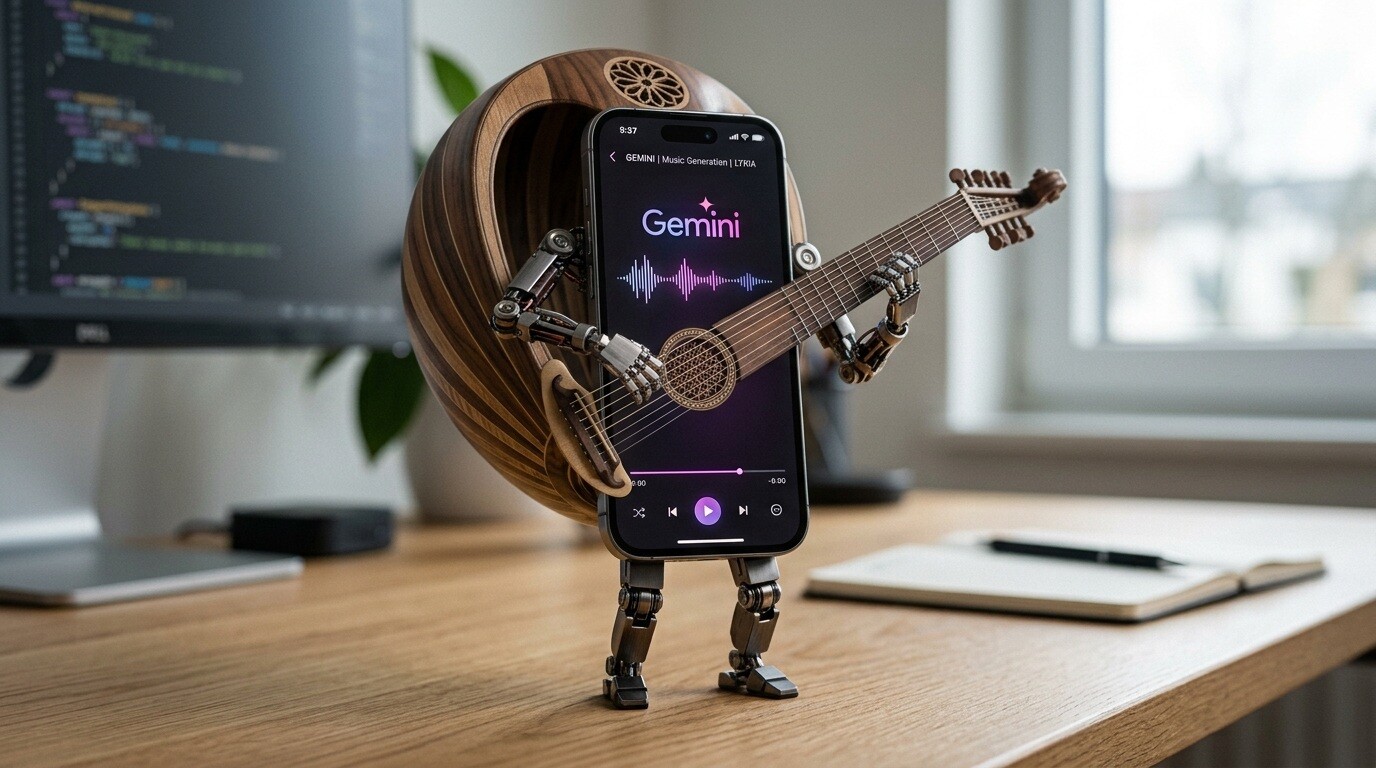 Featured image for google dobavil model generatsii muzyki lyria 3 5 v prilozhenie gemini ai studio i google vids