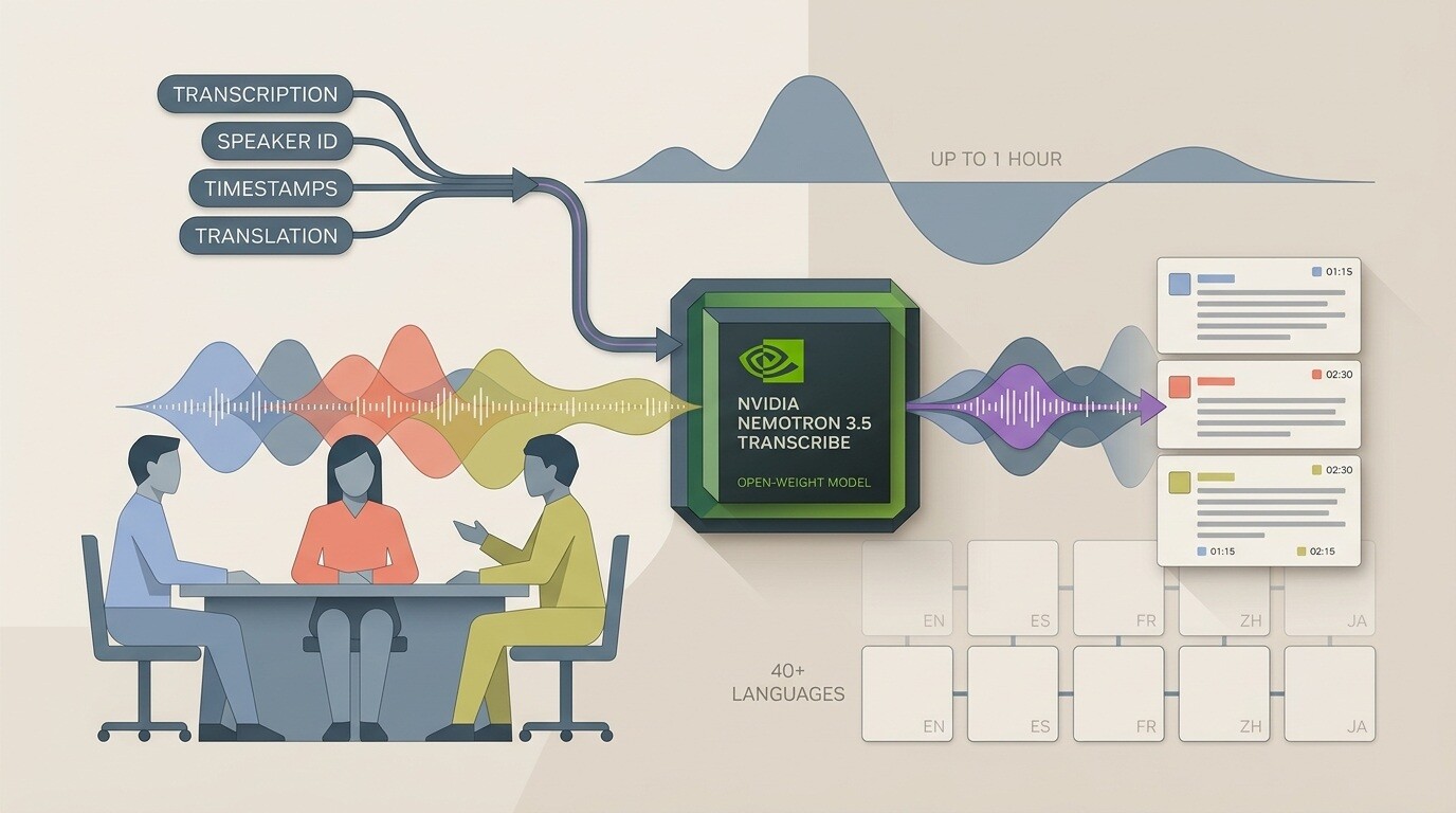 Featured image for nvidia vypustila model nemotron 3 5 transcribe dlya raspoznavaniya rechi na 40 yazykah